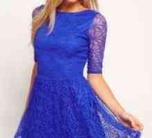 Plava haljina sa čipkom