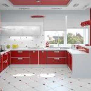 Crvena i bijela kuhinja