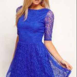 Plava haljina sa čipkom