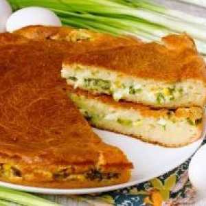 Zgusnut kolač s jajima i zelenom luk